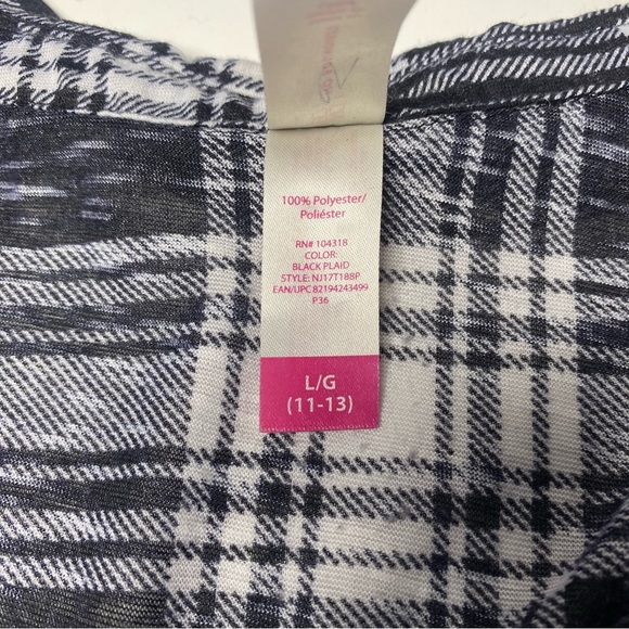 No Boundaries | Women's Long Sleeve button down Checkered Black Shirt Size L - Picture 4 of 9